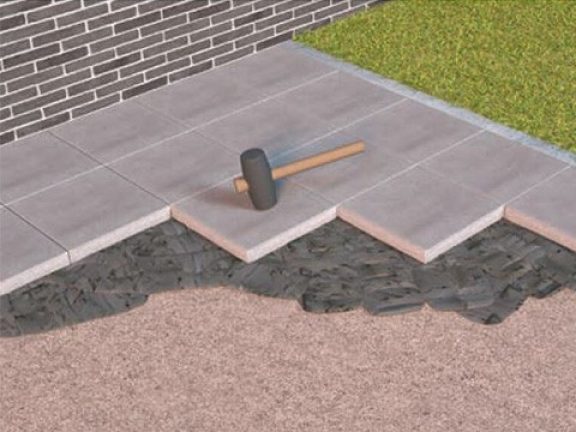 Terrastegels onderfundering
