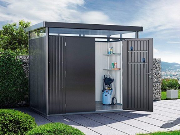 Moderne metalen tuinhuizen