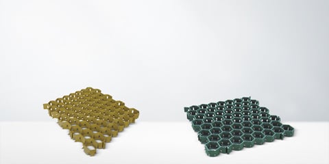 Dalles pour gazon (structure nid d'abeilles) et dalles perméables