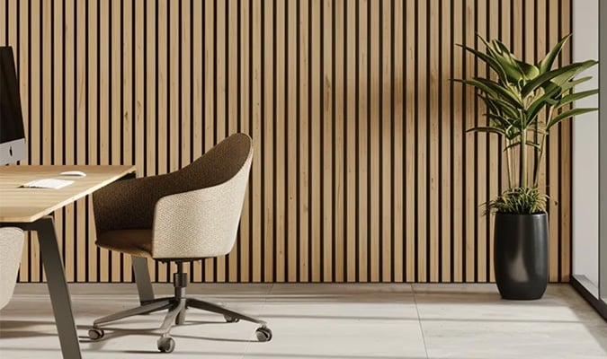 Bureau avec panneaux muraux en matière synthétique NXT