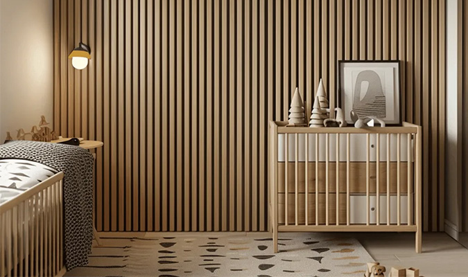 Chambre avec panneaux muraux en matière synthétique NXT