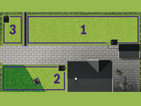 Bosch indego tond 3 zones d'herbe distinctes