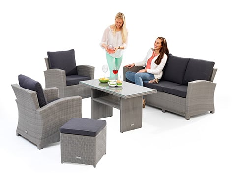 Meubles de jardin en PVC et en wicker