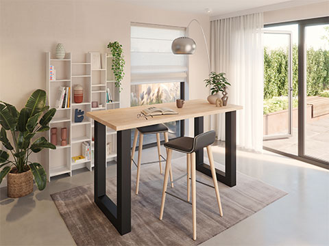 Table en bois haute