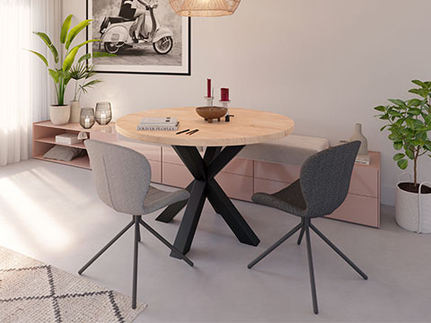 Table en bois ronde