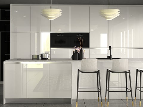 Cuisine moderne blanc brillant