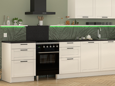 Cuisine rustique blanche et noire