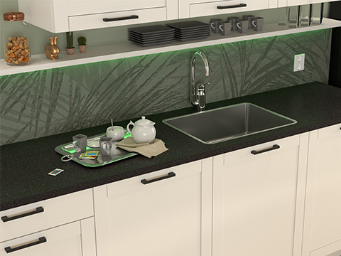 Cuisine campagnarde blanche et noire