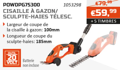 Dual Power spaaractie cisaille à gazon / sculpte-haies télesc