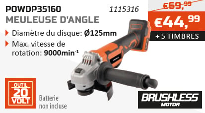 Dual Power action d'épargne meuleuse d'angle