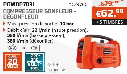 Dual Power action d'épargne compresseur gonfleur dégonfleur
