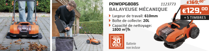 Dual Power action d'épargne balayeuse mécanique