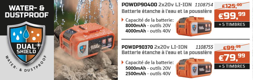 Dual Power action d'épargne batterie étranche à l'eau et la poussière