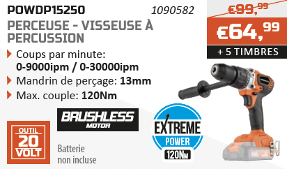 Dual Power action d'épargne perceuse visseuse à percussion