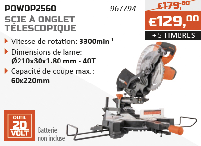 Dual Power action d'épargne scie à onglet télescopique