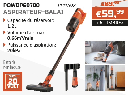 Dual Power action d'épargne apirateur balai