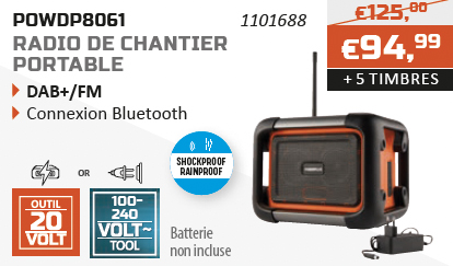 Dual Power action d'épargne radio de chantier portable