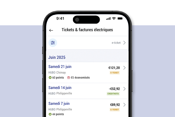 Hubo App Kassaticket