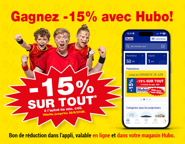 Hubo App 5euro réduction