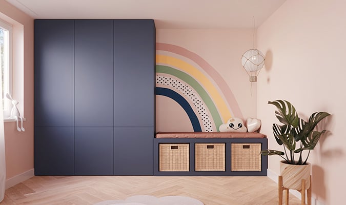 Armoire sur mesure avec banquette et rangements