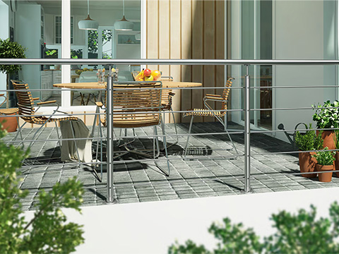 Metalen balustrade voor buiten