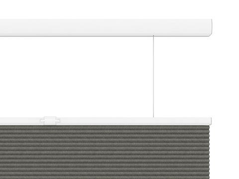Rails supérieur et inférieur en blanc avec poignée de commande