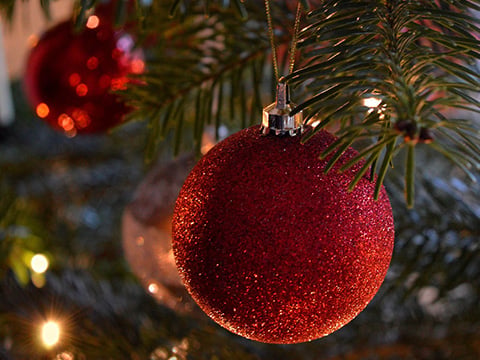 Rode kerstballen