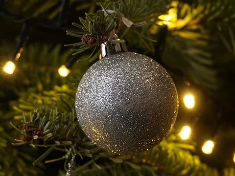 Zilvere kerstballen