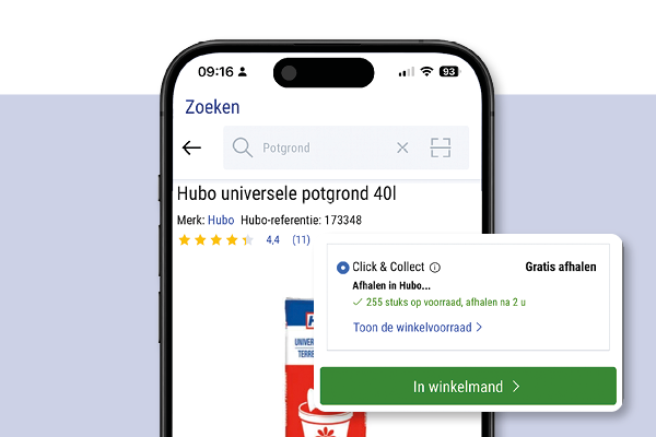 Hubo App Winkelvoorraad