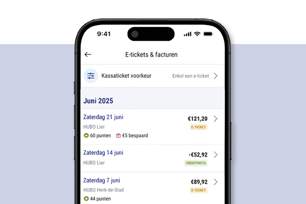 Hubo App Kassaticket