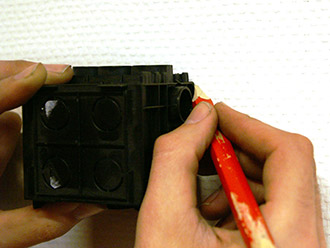 Afbakenen van inbouwplaats stopcontact