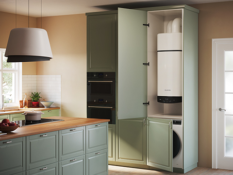 Boiler in kast