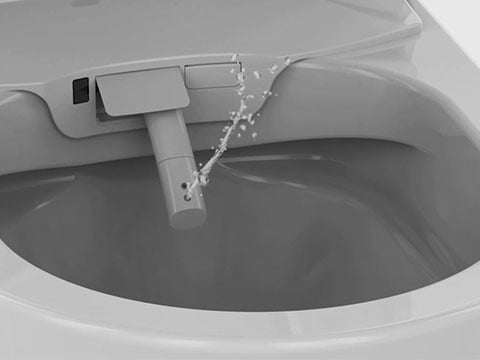 Japans toilet Cesari reiniging met water