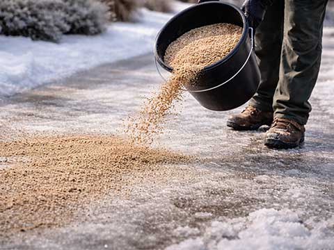 Zand gebruiken op ijs