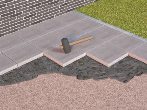 Terrastegels onderfundering