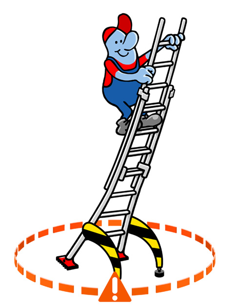 Veilig werken met een uitschuifbare ladder