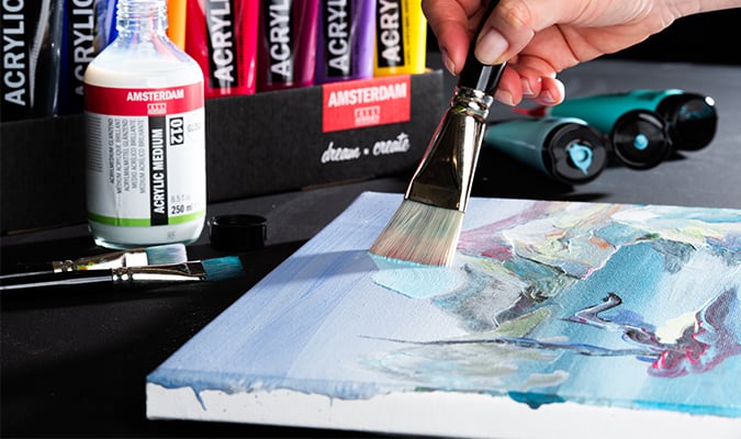 Schilderij schilderen met AMSTERDAM acrylverf