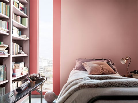 Vintage roze slaapkamer