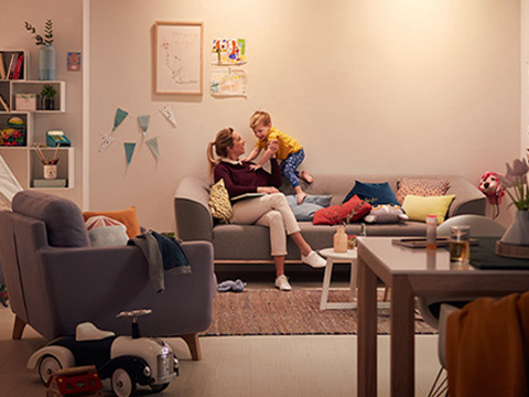 Dimbare lampen in huis