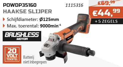 Dual Power spaaractie Haakse slijper