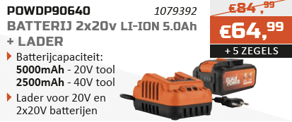 Dual Power spaaractie Batterij 2x20v Li-ion 5.0Ah