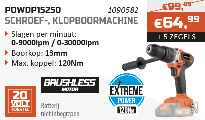 Dual Power spaaractie Schroef-/klopboormachine