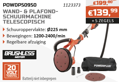 Dual Power spaaractie Wand- & Plafondschuurmachine telescopisch
